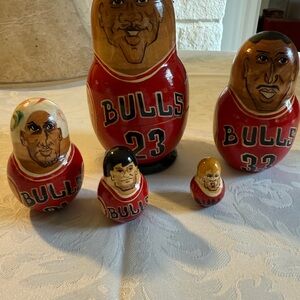 Bulls Nesting Dolls Set - Red